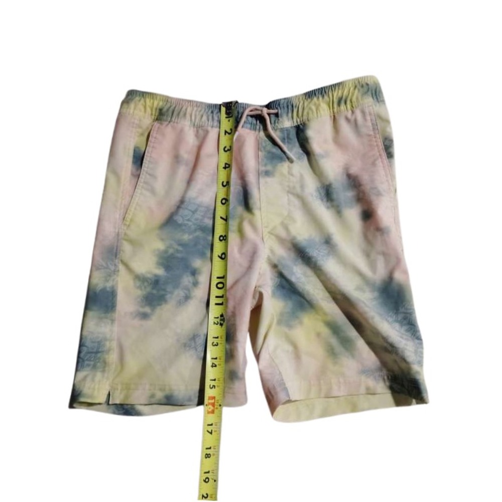 Blue Crown Mens Tie Dye Swim Trunks Shorts XL Pink Yellow Blue Elastic Waist - Picture 4 of 8